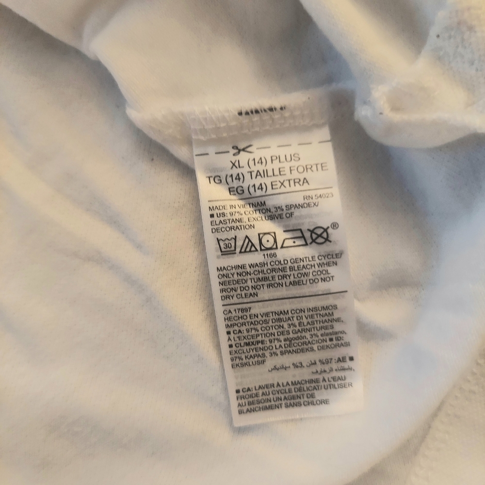 Old Navy Girls Short Sleeve Uniform Polo Shirt T-shirt White sz XL (14) - Picture 5 of 5